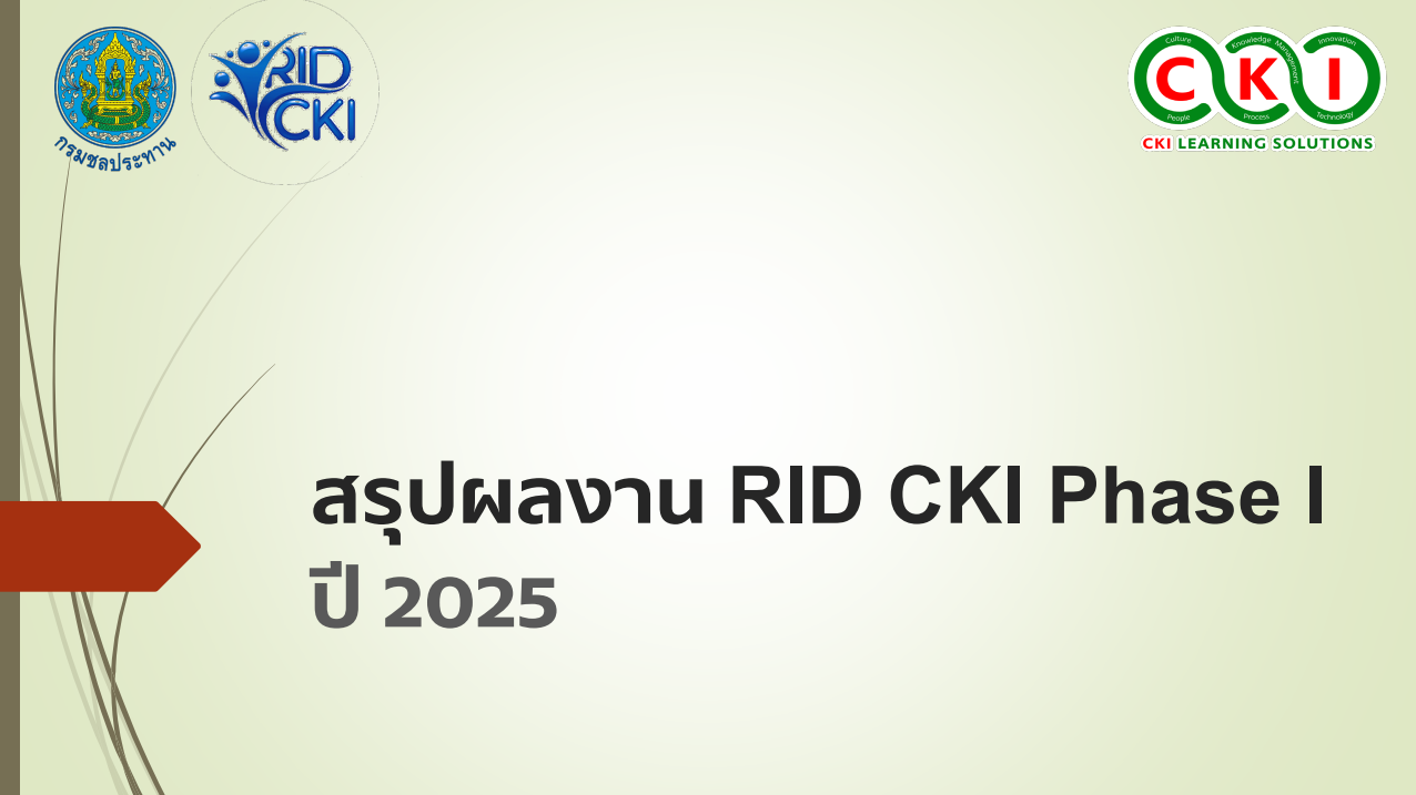 สรุปผลงานนวัตกรรมปีงบประมาณ พ.ศ. 2568 จากการดำเนินงาน RID CKI